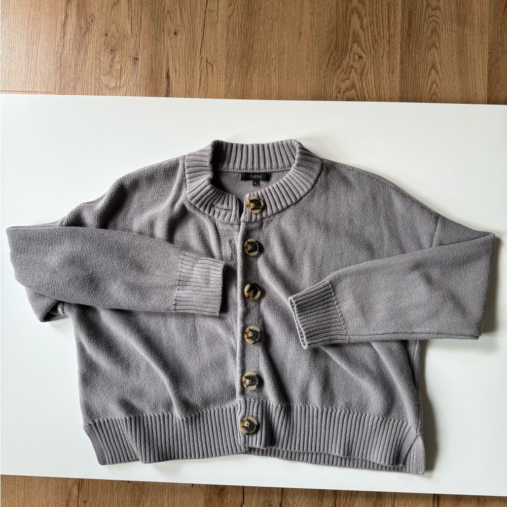 Quince Cotton Gray Button-Up Women's Cardigan